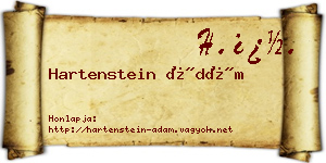 Hartenstein Ádám névjegykártya